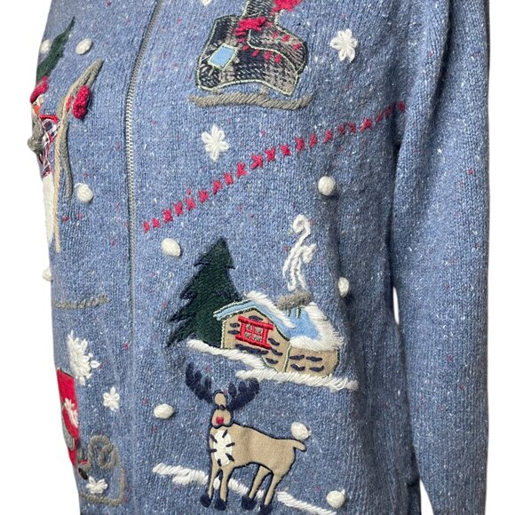 Victoria Jones Petite Large Holiday Knit Sweater Ugly Cute Vintage Christmas - Picture 2 of 12